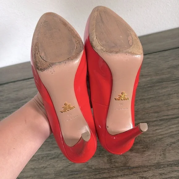 [Prada] Authenticated Red Patent Leather Stiletto Pump Heels Women’s EU 38, US 8 - Picture 12 of 15